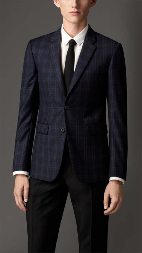 burberry suit blue plaid|burberry blazer.